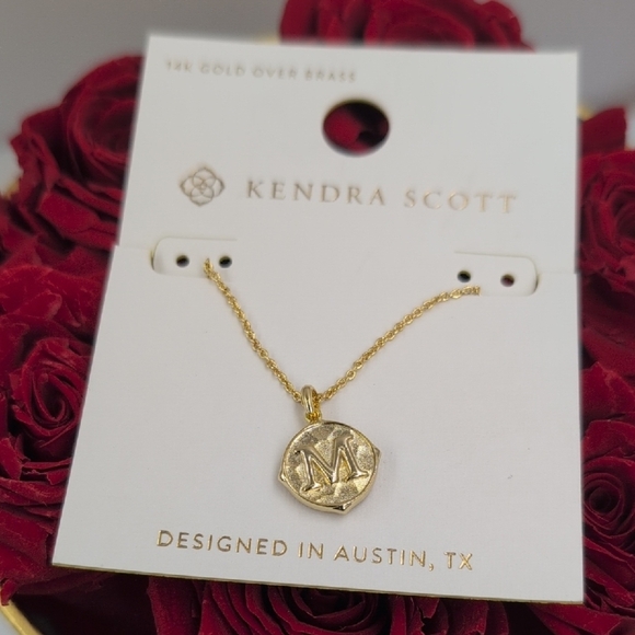 Kendra Scott Jewelry - Kendra Scott "M" Initial Gold Minimalist Necklace Personalized Letter M Pendant